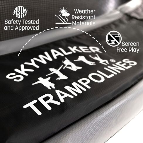 SKYWALKER TRAMPOLINES Epic Series 14 قدمًا / 16 قدمًا ترامبولين دائري خارجي للأطفال والكبار مع شبكة مغلقة، غطاء زنبركي مبطن، موافقة ASTM، سعة وزن 1600 رطل in Saudi Arabia