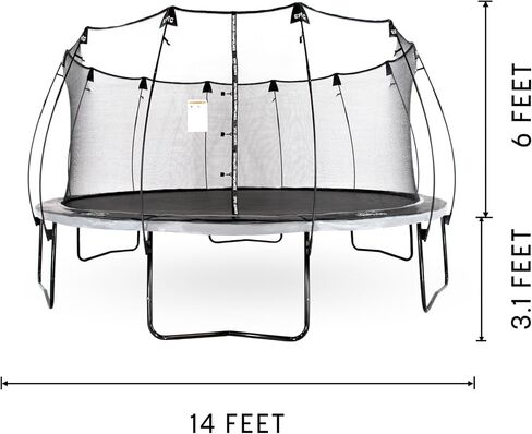 SKYWALKER TRAMPOLINES Epic Series 14 قدمًا / 16 قدمًا ترامبولين دائري خارجي للأطفال والكبار مع شبكة مغلقة، غطاء زنبركي مبطن، موافقة ASTM، سعة وزن 1600 رطل in Saudi Arabia