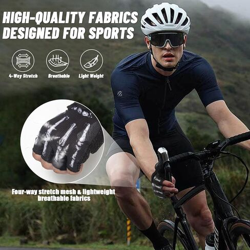 RIGWARL Bike Gloves for Men & Women, Skeleton Anti-Slip Shock-Absorbing Lightweight Biking Gloves, Cycling Gloves for Cycling Workout Training Motorcycle in Saudi Arabia