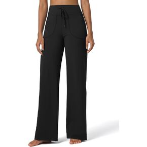 Willit Women's Wide Leg Pants Yoga Pants with Pockets High Waist Stretch Casual Lounge Comfy Pants 29" 31"