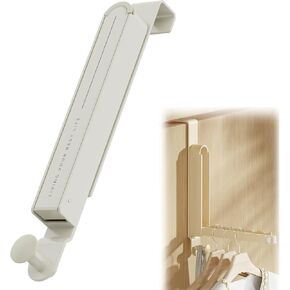Over The Door Hooks Clothes Hanger, 2024 Upgrade Foldable Clothes Drying Rack with Retractable Rod, Portable Over the Door Laundry Rack for Clothes Towels Hats Bags During Travel and Home (4.8cm Grey)