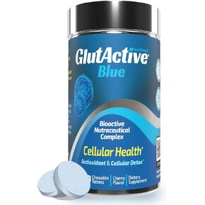 Blue 800mg | Glutathione | Antioxidant, Increase Immunity & Energy – Detox & AntiAging, Cysteine, Selenium, Zinc, Resveratrol, Acerola (VIT-C). 60 Chewable Tablets (60ct)
