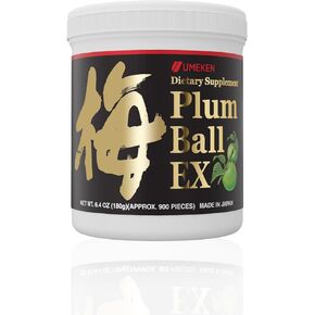 Umeken Plum Ball EX - Concentrated Extract with Antioxidants, Citric Acid and Mumefural, 3 Month Supply, Pack of 1 (6.4oz) (180g)