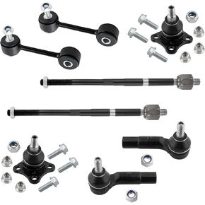 8Pc Suspension Kit Front Inner Outer Tie Rods End Lower Ball Joints Sway Bar Fit For Volkswagen Beetle 2001-2010, Golf 2003-2006, Jetta 2001-2005 Replace# K90355 K90357 EV400 ES3524 ES3525