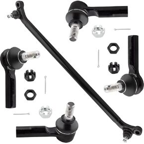 5Pcs Suspension Kit Front Center Link + Inner and Outer Tie Rod Ends Fit For Nissan Frontier 1998 1999 2000 2001 2002 2003 2004, For Nissan Xterra 2000-2004 Replace# ES3661 ES3660 DS80593