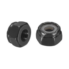 uxcell 50Pcs #10-32 Nylon Insert Hex Lock Nuts, Carbon Steel Self-Locking Nylon Insert Stop Nut for Industrial Construction Fasteners, Black+Blue