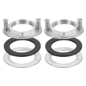 uxcell 2Sets Female Thread Hex Lock Nut 1-1/4inch (31mm) Stainless Steel 304 Single Hole Faucet Lock Nuts with Gasket, Faucet Fixing Tool Set for Kitchen Bathroom Basin Sink (Oval)