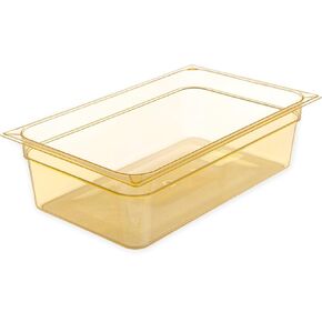 Carlisle FoodService Products 10402B13 High Heat Full Size Food Pan, 19.4 qt Capacity, 20-3/4" Length x 12-3/4" Width x 6" Height, Amber (Case of 6)