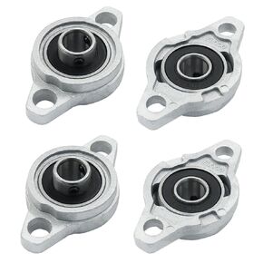 4 Pcs KFL001 Flanged Pillow Block Bearings, 12 mm Bore Self-Alignment Zinc Alloy Flange Mounted Bearings