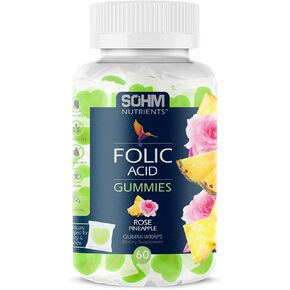 Folic Acid Gummies 300mcg, 60 Count, Supports Building Red Blood Cells, Vitamin B9 Gummies Vegetarian-B9 Vitamin Folic Acid