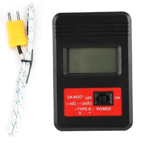 UA902C Digital Thermometer, Digital LCD K Type Thermometer Thermocouple Temperature Meter, K-Type Sensor Temperature Probe (UA902C)