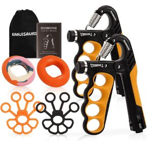 Hand Gripper Strengthener, Finger Exerciser, Grip Strength Trainer kit (6 Pack), Adjustable Resistance 11-220Lbs (5-100kg), Different Kind of Hand Strengthening Devices