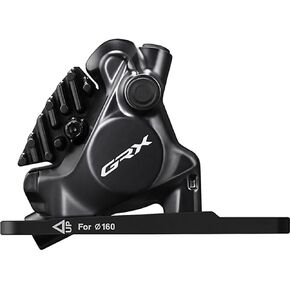 SHIMANO GRX BR-RX820 Hydraulic Disc Brake Caliper - Front, Flat-Mount, W/Bracket for 140/160mm Rotor (Assembled for