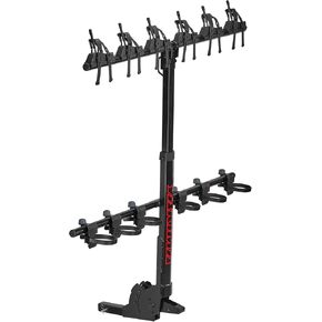 Yakima HangOver 6 Adjustable Vertical Heavy Duty Steel Hitch Mount Carrier, Mountain Bike Rack Attachment for Trucks and SUVs, 6 Bikes, Black