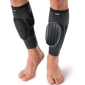 CAMBIVO Calf Compression Sleeves with EVA Pads for Shin Splints, Shin Guards for Men & Women, Leg Brace Support for Running, Workouts, Soccer, Football, and Volleyball (Black, Medium)