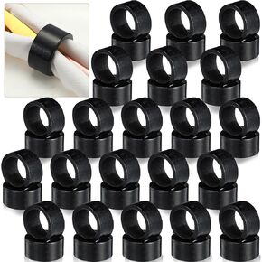 Zhehao Set of 50 Wood Napkin Rings Acacia Wood Napkin Rings Handmade Dining Table Napkin Holder Buckles for Wedding Dinner Harvest Fall Thanksgiving Holiday Autumn Christmas Table Decoration (Black)