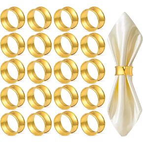 Supkiir 20PCS Gold Napkin Rings, 1.8inch Metal Gold Napkin Rings Buckles for Table Decor for Christmas Thanksgiving Wedding Anniversary Dinner Party Banquet
