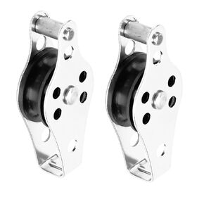 Atibin Wire Durable Pulley Single Stainless Loading Smooth Pulley Block Steel Stainless Hanging Rope Pulley Smooth SUS316 Suitable for 0.08 to 0.32 Inch Ropes 4Pcs