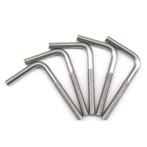 (15 Pieces) M6x100mm L Shape Foundation Bolts 304 Stainless Steel Right Angle Anchor Bolt Long Square Bend Screw