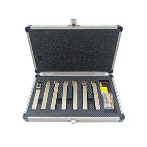 18Pcs 1/2'' 12mm Shank Indexable Lathe Turning Tools kit 9Pcs Metal Lathe Tools Holder Set with 9Pcs Inserts for Turning Grooving Threading Boring Processing Steel or Stainless