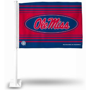 Rico Industries NCAA Mississippi Ole Miss Rebels - Navy Car Flag with included Pole