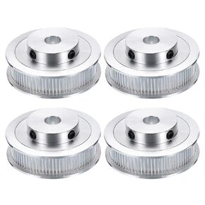 uxcell 4pcs GT-2 Pulley Synchronous Wheel 80 Teeth 8mm Bore, Fit with 10mm Width Belt, Aluminum Alloy Timing Pulley Wheel for 3D Printer, CNC Machine