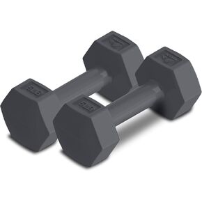 RBX Vinyl Coated Hand Weight Dumbbell Set - Hex Shaped, Roll Free for Body Building/Sculpting/Strength Training Exercise, (Set of 2)