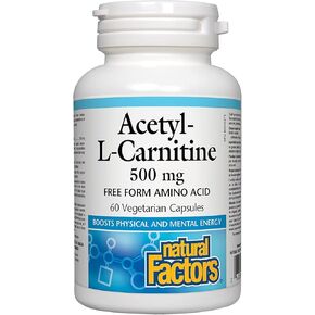 Natural Factors Acetyl L-Carnitine 500 milligrams, 60 Vegetarian Capsules