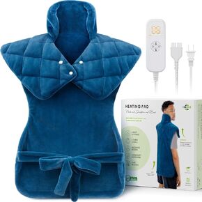 Heating Pad for Neck Shoulders and Back Pain Relief, Birthday Christmas Gifts for Women Men Mom Dad, Large Weighted Electric Neck Shoulders and Back Heat Pad, 6 Heat Settings Auto-Off, UL Certified