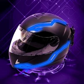 Motorcycle Helmet Light,Cold Neon Strips,Flexible EL Helmet Light Strip,Night Riding Warning Signal Light Decoration Kit
