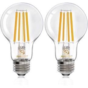 Energetic Dimmable A19 LED Edison Light Bulb, 12W Equivalent 100W, 1600LM High Brightness, 2700K Soft White, Clear Antique LED Filament Bulb for Home, Bathroom, E26 Standard Base, 6-Pack