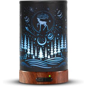 Essential Oil Diffuser - 150ML Metal Aromatherapy Diffuser for Essential Oils with 7 Colors Lights Gifts for Mom Waterless Auto Shut-Off & Ultrasonic Cool Mist Diffuser, Ambience for Home