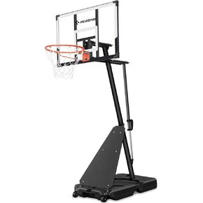 HEROPRO Basketball Hoop Outdoor 4.8-10 Feet Adjustable, 44 Inch Shatterproof Backboard and Rebound Plate, Portable Basketball Goal System for Kids and Adults in Swimming Pool/Driveway/Backyard