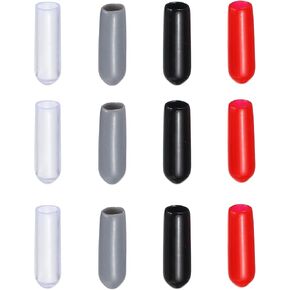 Screw Thread Protector Cover Rubber End Caps, [for Screw, Bolt] - 1/16"(2mm) ID/Black, Red, Grey, Clear/100pcs