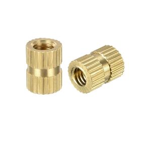 uxcell Knurled Insert Nuts - 50Pcs M4 x 8mm Length x 6.4mm OD Female Thread Brass Threaded Insert Embedment Nut for 3D Printer
