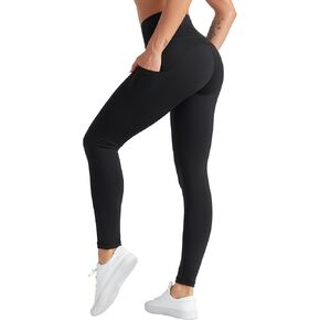 THE GYM PEOPLE Women's High Waist Yoga Pants Soft Tummy Control Athletic Workout Leggings with Deep Pockets in Kuwait