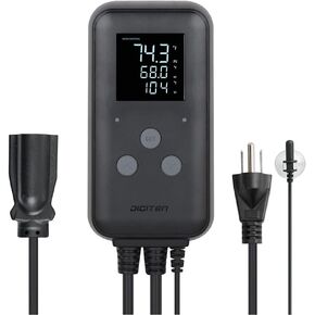 Greenhouse Temperature Controller Digital Waterproof Thermostat For Home Brewing Fermentation Breeding Incubation Greenhouse Terrarium, Heating & Cooling Outlet Temperature Controller 110V 10A 1100W