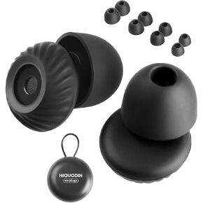 Ear Plugs for Sleeping Noise Cancelling, Concert Ear Plugs Hearing Protection, 25-30dB Noise Reduction Silicone Earplugs for Concerts, Sleep, Focus, Travel, Work, 8 Eartips, Black