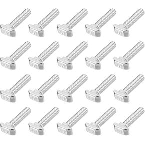 PATIKIL M8x30 Hammer Head Bolt T Screw, 20 Pcs T Slot Drop in Bolt Hammer Head Bolts for 4545 Series European Standard Aluminum Profile