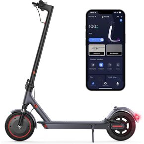 SP08 Electric Scooter with Dual Suspension, Powerful 500W Motor, 10" Solid Tires, Max 22 Miles & 21 MPH, Dual Braking System and App Control, Portable Folding Commuting