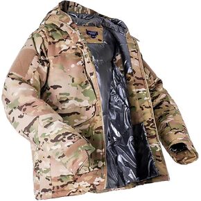 Men's Winter Jacket Waterproof Snow Ski Jacket Camo Tactical Hooded Coat Windproof Warm Parka with 9 Pockets