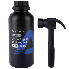 Ultra Rigid 3D Resin, Special 3D Printer Resin, High Resolution 405nm UV-Curing Photopolymer Printing Resin, Compatible with Most LCD/DLP/SLA 3D Printer, Black 1KG