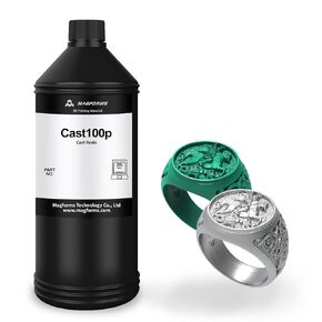 Cast100p 3D Printer Resin Castable 405nm UV Curing Resin High Precision Photopolymer Resin Easy to Print and Burn for Making Jewelry (Green, 1kg)