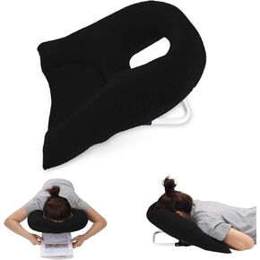 Newly Upgraded Face Down Pillow After Eye Surgery, Prone Pillow with Arm Hole for Face Down Sleeping, Retina and Vitrectomy Lying Pillow, Post Eye Surgery Recovery (Light Grey)