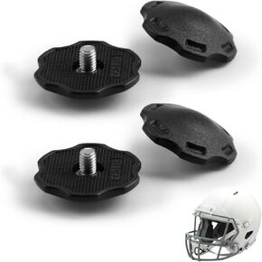 4 Pcs Football Helmet Thumb Screws Compatible for Riddell SpeedFlex, Black Youth Chinstrap Stabilization System to Reduce Head Injury, Back Connect Housing Shell to Prevent Impact Damage