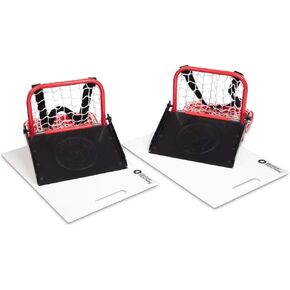 Better Hockey Extreme Sauce Combo Double - Backyard Games - Training Aid for Saucer Passing - Trick Shot Kit - Mini Goal Holds up to 40 Pucks - Shooting Pad Simulates The Feel of Real Ice