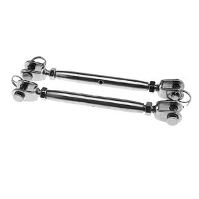2Pcs 8mm Stainless Steel Marine Closed Body Jaw Turnbuckle Fork Rigging Screw