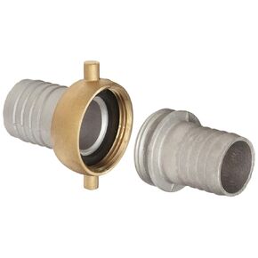 Dixon CAB200 Aluminum Hose Fitting, Complete King Short Suction Coupling Set with Brass Nut, 2" NPSM x 2" Hose ID Barbed