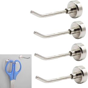 4Pcs Magnetic Hooks, Stainless Steel Magnetic Hook for Hanging Cruise Cbins,Refrigerator,Whiteboard,Cruis,Kitchen, Office