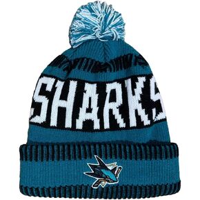 Outerstuff NHL Kids Youth 8-20 One Size Team Color Primary Logo Sports Tech Knit Cold Weather Hockey Pom Beanie Hat